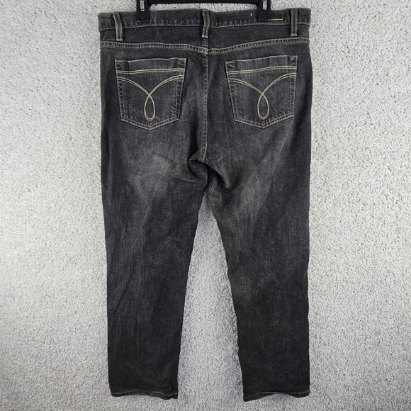Calvin Klein Skinny Jeans Womens 14 Black Stretch Denim Distressed 38x29 - Picture 11 of 16